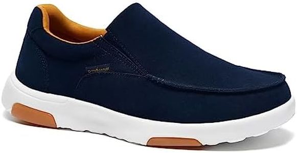 Men's Orthopedic Slip On Loafers Walking Shoes for Plantar Fasciitis: Durable Arch Support Slip-Ons Comfortable Shoes for Foot Pain Relief, Breathable Ultralight Loafers for Standing Denim Size 9