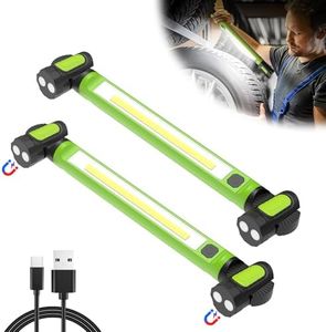 wokelux 2 Pack Work Light, 3000LM Mechanic Work Light, 5200mAh Rechargeable LED Work Light Bar, Portable Cordless Underhood Magnetic Work Lights with Hooks for Inspection Workshop Emergency