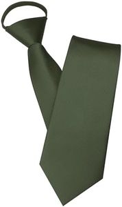 JEMYGINS 3.15" Olive Green Pre-tied Tie Adjustable Zipper Necktie for Business and Wedding(39)