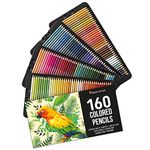 160 Colored Pencils Set by Zenacolor - Colored Pencils for Adults and for Kids - Color Pencils For Artists With Cardboard Case - Professional Coloring Pencils for Adult Coloring Book