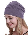 osvyo Chemo Headwear Hats Soft Caps for Women Hairloss - Cancer Beanies Turban Sealed Packaging Purple Gray