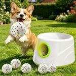 BAKENLON Automatic Dog Ball Launcher, Dog Ball Thrower with 6 ETPU Tennis Balls, 3 Launch Distance(20/33/46ft), Automatic Ball Thrower for Dogs, Dog Tennis Ball Launcher for Indoor Outdoor(Green)