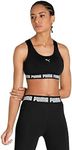 PUMA Women's Feel It Mid/Impact Training Bra, Puma Black, US X-Large