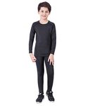 Crazy GOTEND Kids Compression Sets Sport Base Layer Boys Thermal Underwear Suits Fitness Clothing 2PCS Black 8-9Years