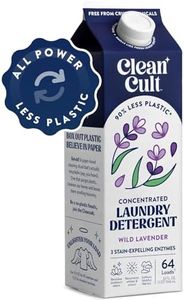 Ultra Concentrated Liquid Laundry Detergent Soap, 64 loads (32 oz), Long Lasting Scent, 90% Less Plastic, No Harsh Chemicals, Wild Lavender, Defeats Stains & Odors, HE/Standard Compatible