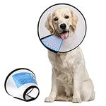 Supet Dog Cone Adjustable Pet Cone Pet Recovery Collar Comfy Pet Cone Collar Protective for After Surgery Anti-Bite Lick Wound Healing Safety Practical Plastic E-Collar for Dogs and Cats (White XXL)