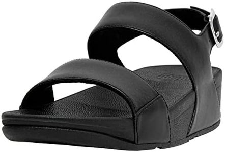 Fitflop Women's Lulu Leather Wedge Sandal, All Black, 6 US