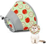 GoGoPaw Cat Cone Collar Soft to Stop Licking, Adjustable, Foldable Lightweight Kitten Cone After Surgery Recovery for Cats & Kittens, EVA Material with PU Fabric, Apple Red, M