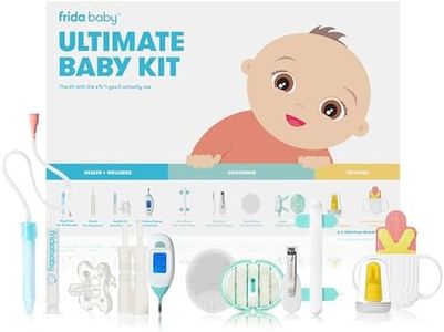 Frida Baby Ultimate Baby Kit | Baby Essentials Gift Set Includes Wellness, Sick Day, Gas Relief Essentials, Grooming Tools & Teething Toys
