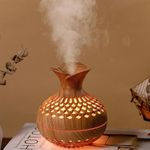 Colorful Mini Humidifier Flower Shape Diffuser Light Humidifier USB Personal Desktop Cool Humidifier 7 Colors, Auto Shut-Off, 2 Mist Modes for Home Car, Office Room, Bedroom 300ml(Flower Shape Beige)