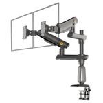 Dual Monitor Arm Stand for 27–50 Inch Screens | Heavy Duty Gas Spring Monitor Mount | Vertical & Horizontal Stacking | 2–15kg Each | VESA 75x75 & 100x100 | Full Motion Swivel Tilt Rotation | D9C