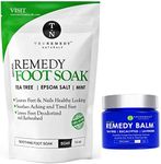 Remedy Tea Tree Oil Foot Soak + Tea Tree Oil Balm to Fight Athletes Foot, Feet Odor, Jock Itch, Ringworm, Eczema, Nail Issues, Skin Rashes, Irritations, Soften Calluses and Soothes Sore Tired Feet