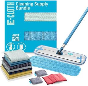 E-Cloth 13-pc Cleaning Supply Kit, Includes Microfiber Cleaning Cloth and Mop Supplies, Multi-use Cleaner Set for Glass, Window, Surface, Floor, Bathroom, Stainless Steel, Dishwasher, 100 Wash Promise