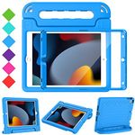 Surom Kids Case with Screen Protector for iPad 10.2 Inch 2021/2020/2019 (9th/8th/7th Generation), Shockproof Convertible Handle Stand iPad 10.2 9th/8th/7th Generation Case for Kids, Blue