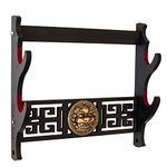 FOXSMZZ Kylin Sword Wall Mount Sword Holder Velvet Padded Display Stand Padded Katana (2-Tier)