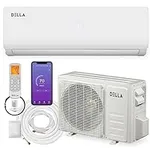 DELLA 12000 BTU Wifi Mini Split Air Conditioner Work with Alexa 19 SEER2 Cools Up to 550 Sq.Ft Energy Efficient Ductless Inverter System, with 1 Ton Heat Pump Pre-Charged and 16.4ft Installation Kits