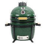 YNNI KAMADO TQ0015GR 15.7" Free Standing Kamado, Grill, GREEN, BBQ, Ceramic, Egg, Smoker, TQ0015GR