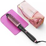 LANDOT Thermal Brush Heated Round Brush: 1-1/2 inch Curling Brush for Blowout Volumizing Look - Dual Voltage Ceramic Wand Curling Iron Brush with Detachable Head for Travel