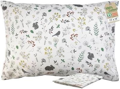 ZPECC Toddler Pillow with Pillowcase - 13x18 Organic Cotton Hypoallergenic Small Kids Travel Pillow for Sleeping Crib Daycare Nursery Stroller (Intended for Age 2 and up) Nature