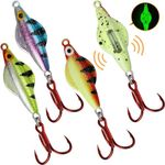 Dovesun Ice Fishing Jigs Ice Fishing Lures Kit Glow Ice Fishing Spoons for Bass Crappie Panfish Mens Fishing Gifts 3PCS Flyer Spoon