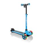 Globber E Motion 4 Plus - 3 Wheel Electric kids Scooter - from 6 Years Plus - Dual Braking System - 2 Year Warranty (Light Blue)