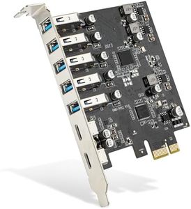 PCI-E USB Card, JESWO PCI-E to USB 3.0 7-Port (5 USB-A and 2 USB-C) Expansion Card, PCI Express Expansion Card for Desktop PC Support Windows 10/8/7/XP and MAC OS 10.8.2 above