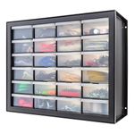 IRIS Plastic Parts Storage Hardware and Craft Cabinet, Black, 24 Drawer