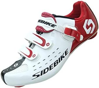 Zapatillas Ciclismo para Bicicleta de Carretera Transpirables Zapatillas Bici Spinning Hombre/Mujer - Blanco 45 EU