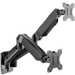 WALI Dual LCD Monitor Gas Spring Wall Mount Fully Adjustable Fits Two Screens up to 27", 15.4 lbs per Arm Capacity, Brick Mount/Wood Mount Options (WL-GSWM002)