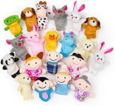 THE TWIDDLERS - 20 Plush Animal Finger Puppet Toys for Boys & Girls, Great for Parties & Party Bag Fillers for Kids, Includes Animal & People Puppets for Story Playtime