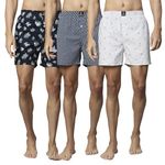 Urban Scottish Men's Boxers - Comfort Fit Printed Cotton Underwear in Multicolor - Pack of 3