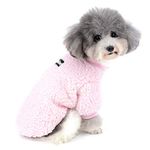 Zunea Small Dog Clothes Coat Winter Fleece Warm Puppy Jacket Apparel Chihuahua Sweater Clothing Pet Cat Doggie Boys Girls Jumper Pink S