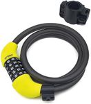 URBAN UR454M Cable Bike Lock Combination, Code 5 Digits Most Advanced, 120cm/3,9ft Braided Steel ø12mm/0,47in, Included Mount, Anti theft Motorcycle Helmet, Accessories, Scooter, Electric Bike Scooter