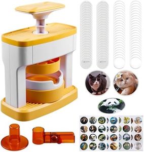 Lot de 98 machines à badges - 55 mm - Avec 48 papiers à motifs et 48 badges - 1 coupe-cercle - Cadeau pour enfants - Cadeau de fête - Création DIY