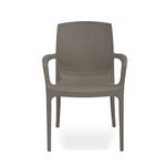 SkyGlamour Supreme Texas Heavy Plastic Chair | Plastic Arm Chair for Garden | Home | Office Indoor/Outdoor Use | (Color: Champagne; Qnt: 1 Pc.)