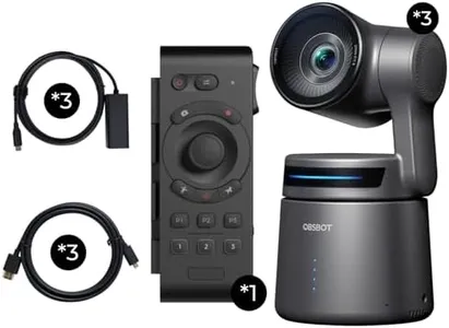 OBSBOT Tail Air Multicam Combo, NDI Streaming Camera 4K, AI Tracking PTZ Camera with APP, Gesture Control, HDMI/USB-C/Wireless Webcam, Video Camera Live Streaming for Church, Worship, Sports, etc.