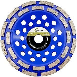 Diamond Concrete Grinding Wheel 7"(180mm) - Double Row Cup Grinding Wheel for Polishing and Cleaning Granite Marble Concrete Masonry Artificial Stone for Angle Grinder SANLEETEK