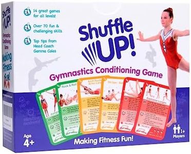 Shuffle Up Gymnastics Card Games - 70+ Fun & Active Skills Cards for Kids, Fitness Cards Develop Fundamentals, Stamina & Strength, Easy to Play for Kids | Multiple Skills Level Cards Include 2 Dices