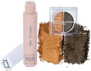 M2U NYC Hydrating Eye Primer & (Green & Gold) Eyeshadow Duo - Greenpoint - Vegan & Cruelty Free Eye Makeup Set for Women
