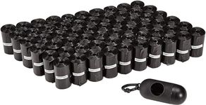 Amazon Basics Dog Poop Bags with Dispenser and Leash Clip, Unscented - 900-Pack, 33 x 23cm, Black