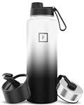 IRON °FLASK Sports Water Bottle - 40 Oz, 3 Lids (Spout Lid), Vacuum Insulated Stainless Steel, Modern Double Walled, Simple Thermo Mug, Hydro Metal Canteen