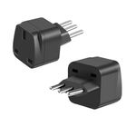 Italy Plug Adapter UK to Italy Plug Adapter UK to 3 pin Italy Travel Adaptor UK to Italian Converter Power Adapter for Italy Chile Maldives San Marino (Black 2Pack)