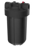 Pentair Pentek 150426 Big Black Filter Housing, 1" NPT #10 Whole House Heavy Duty Water Filter Housing with High-Flow Polypropylene (HFPP) Cap and Pressure Relief Button, 10 Inch, Black/Black