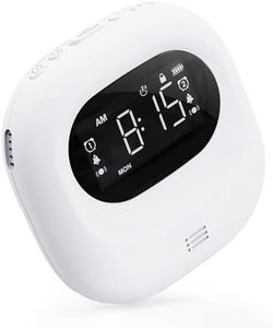 Bed Shaker Alarm Clock for Bedroom - Compact Wireless Alarm Clock with Child Lock for Traveling, Ultra Loud Buzzle Sound with 3 Vibration Levels for Seniors, LCD Display with Big Snooze, 12/24Hr & DST