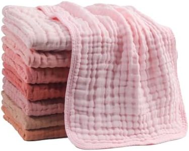 Wenobby 8 Pack Muslin Burp Cloths for Baby Girls - 6 Layer Organic Cotton Large 20"x10" Ultra Soft Absorbent Burping Cloths - Pink Rose Red Series Spit Up Rags Drool Cloths Baby Essentials