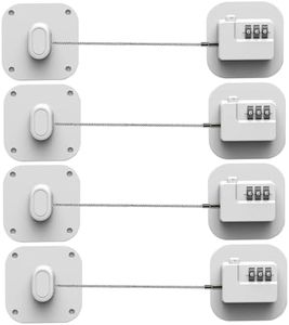 Himake Refrigerator Lock, Combination Lock for Refrigerator Cabinets, Drawers, Heavy Duty Fridge Lock, Easy Install No Keys Needed (White-4Pack)