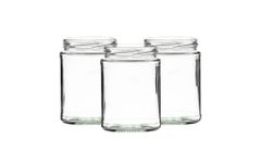 Set of 24x 500ml Panelled Jam Jars | 500ml Jam Jars | Including Gold Twist Off Caps | Glass Jars | Preserve & Chutney Jars | J&B