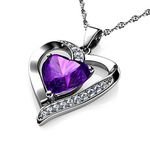 DEPHINI - Purple Heart Necklace - 925 Sterling Silver