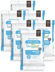 Simpleaf Flushable Wet Wipes Unscented | Eco-Friendly, Paraben & Alcohol Free | Hypoallergenic & Safe for Sensitive Skin | Soothing Aloe Formula | (6 x 25 Counts Convenient Pack) 150 Counts Total