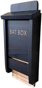 Selections Black Wooden Bat Nesting Roosting Box House with Gooved Interior